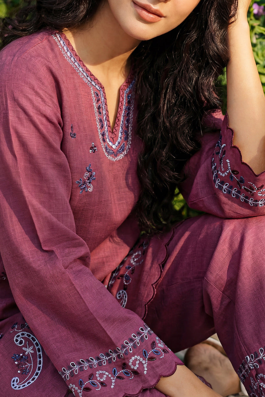 Pink Embroidered | Stitched SP-12192 140896 DD - Pehnaawaa