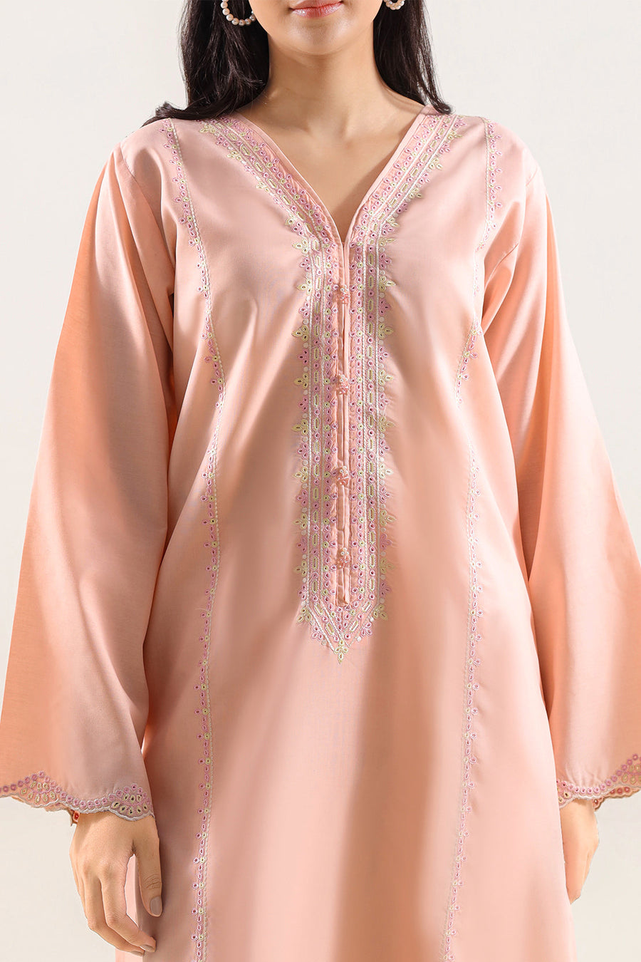 Solid Embroidered Polyester 2 Piece (Shirt/Trouser) - Pehnaawaa