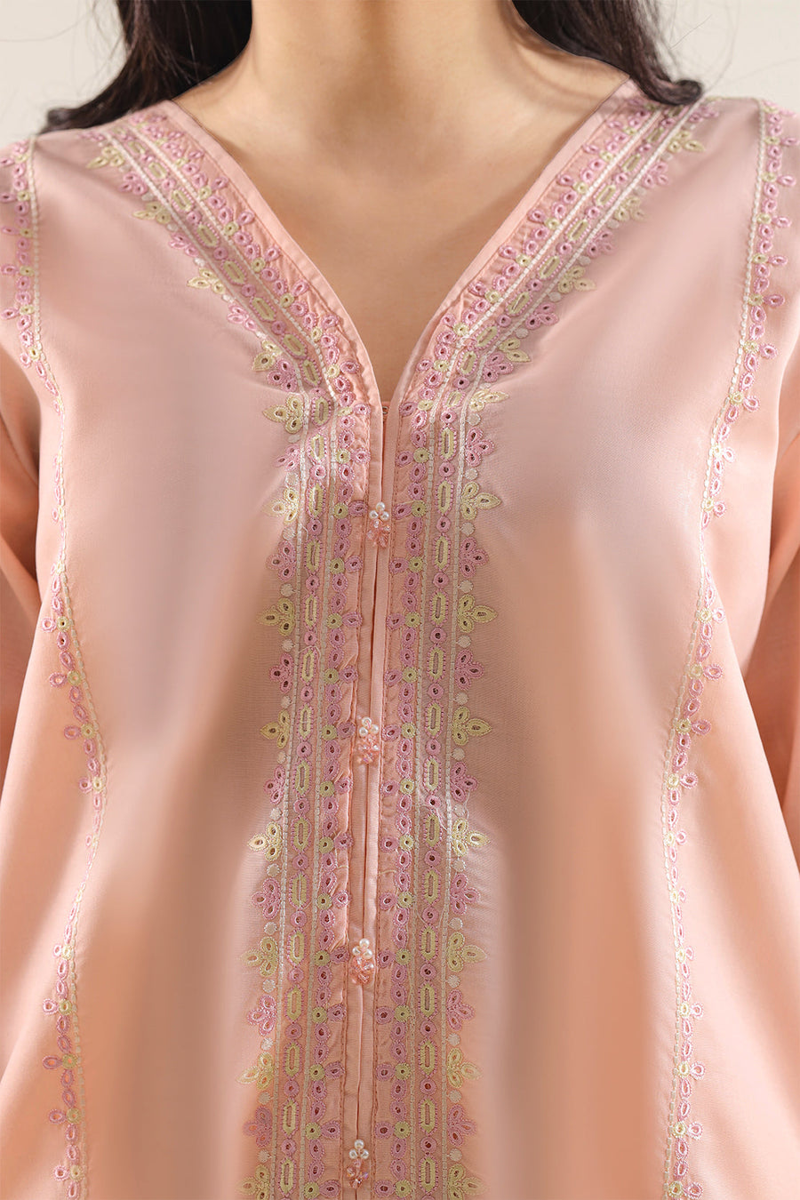 Solid Embroidered Polyester 2 Piece (Shirt/Trouser) - Pehnaawaa