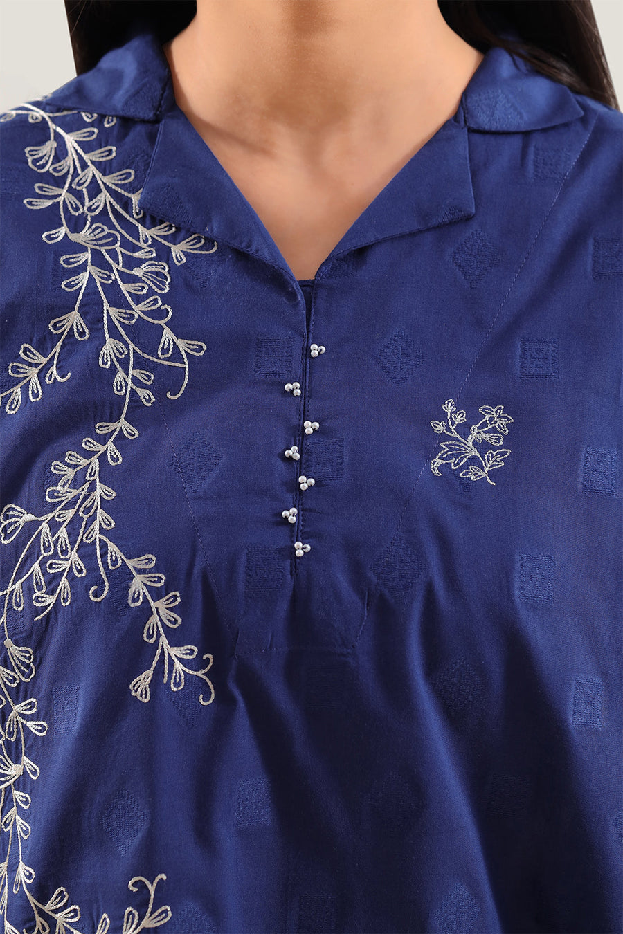 Embroidered Cotton Jacquard Stitched 2 Piece (Shirt/Trouser) - Pehnaawaa