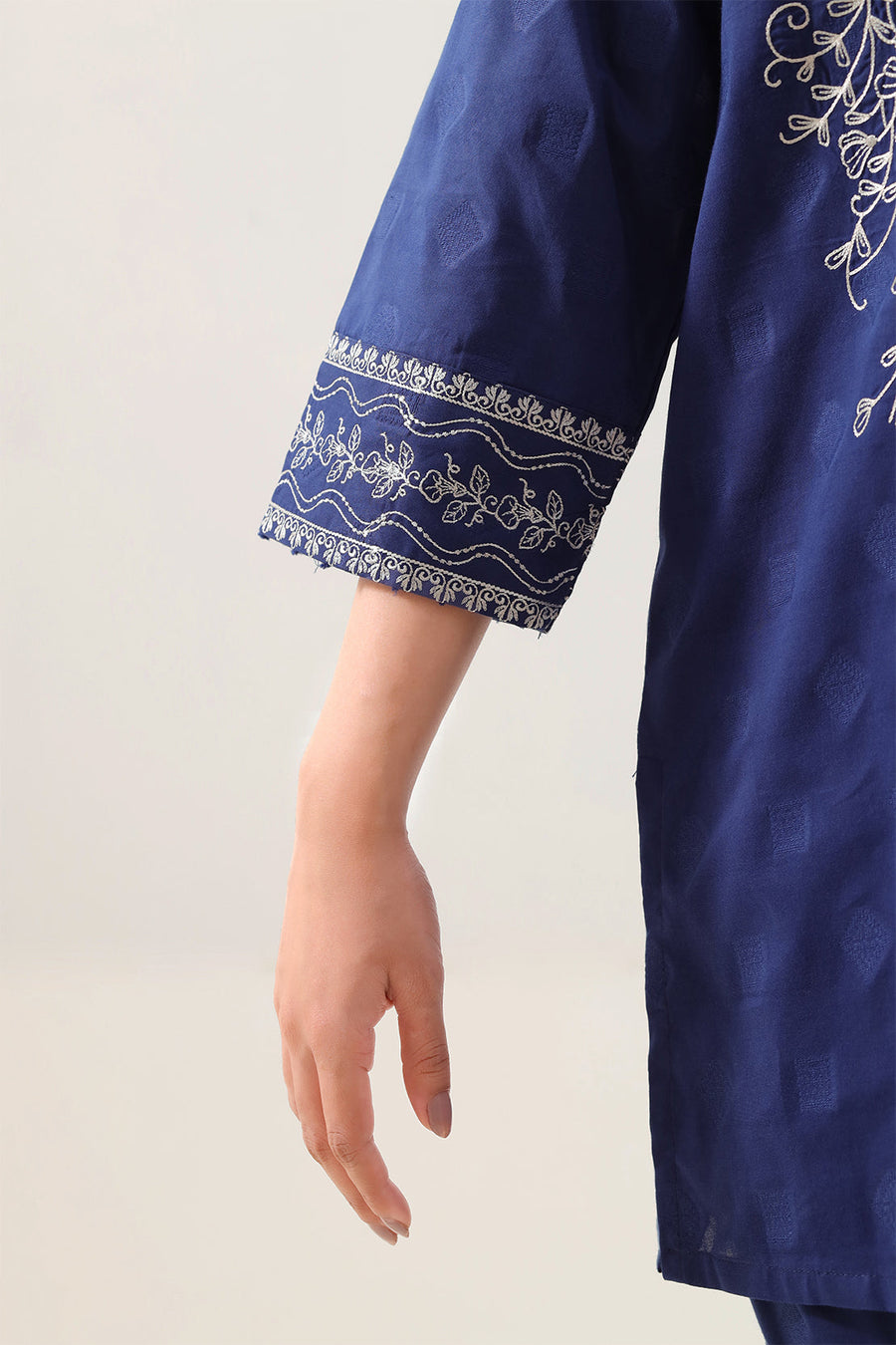 Embroidered Cotton Jacquard Stitched 2 Piece (Shirt/Trouser) - Pehnaawaa