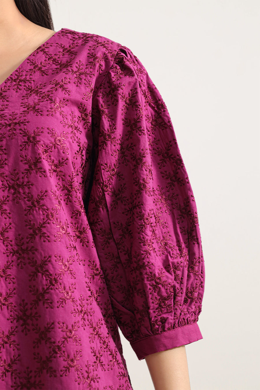 Solid Embroidered Poplin Stitched 2 piece (Shirt/Trouser) - Pehnaawaa
