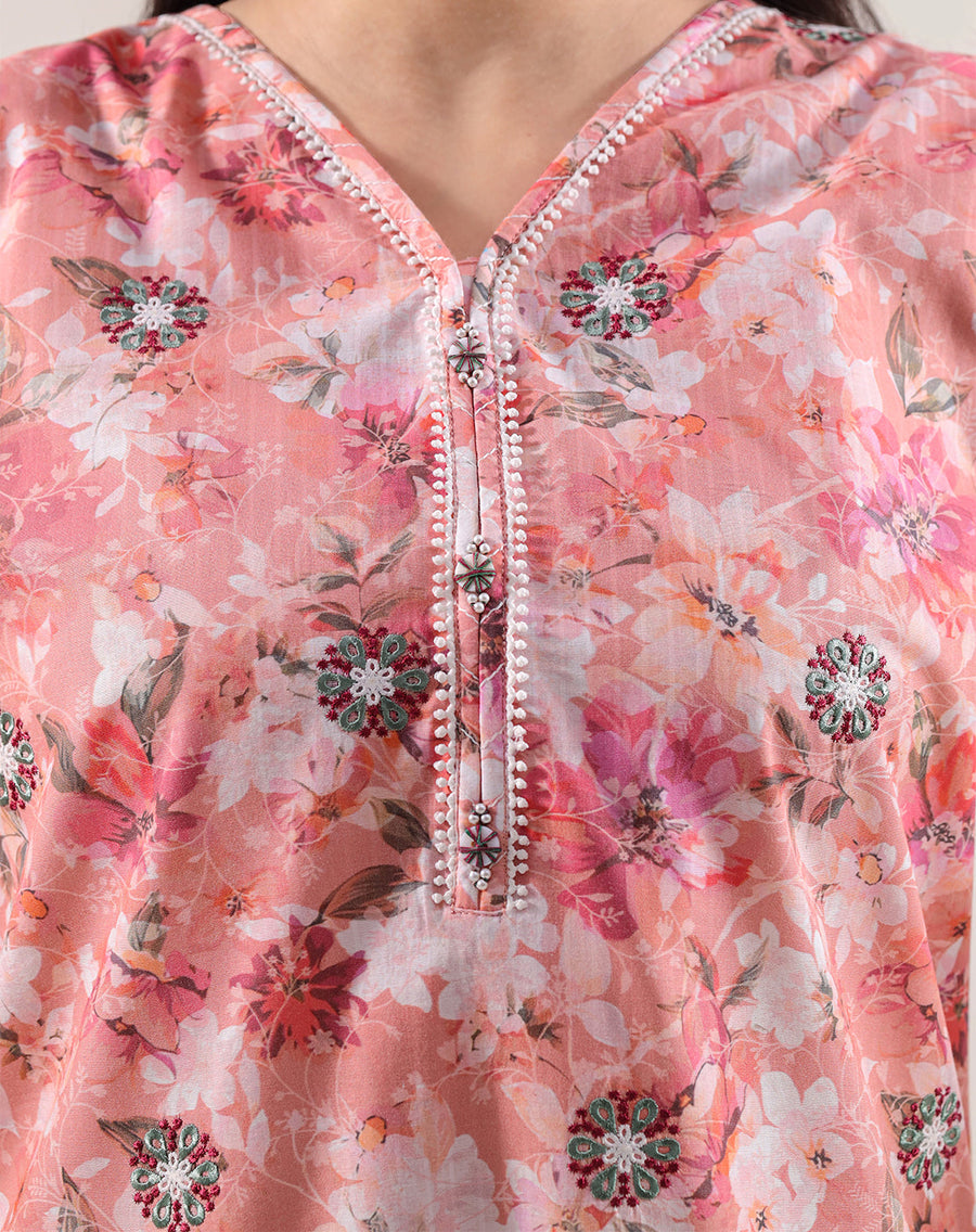 Printed Self Strip Embroidered | Stitched 9641 139641 - Pehnaawaa