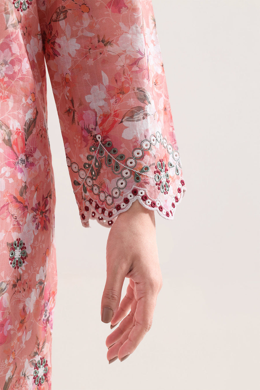 Printed Self Strip Embroidered | Stitched 9641 139641 - Pehnaawaa