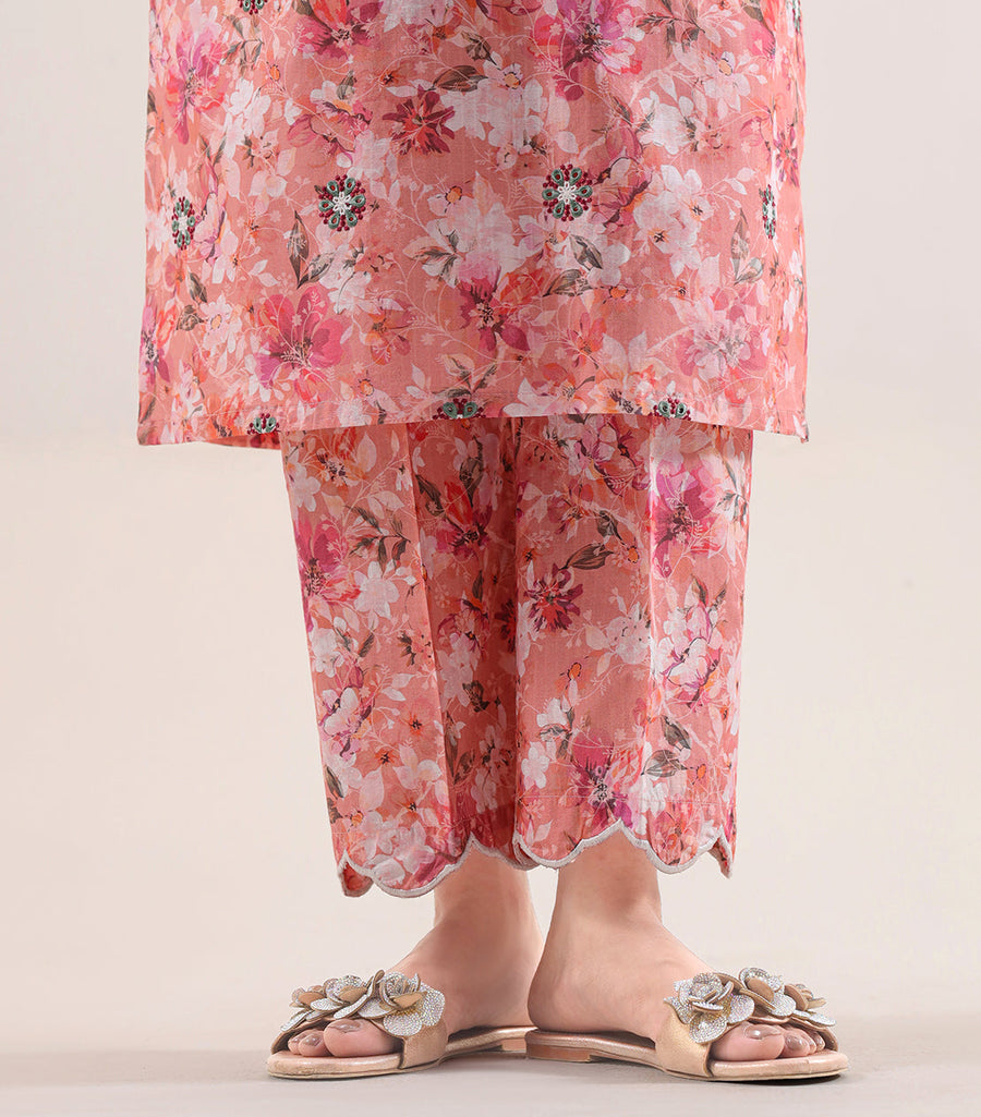 Printed Self Strip Embroidered | Stitched 9641 139641 - Pehnaawaa