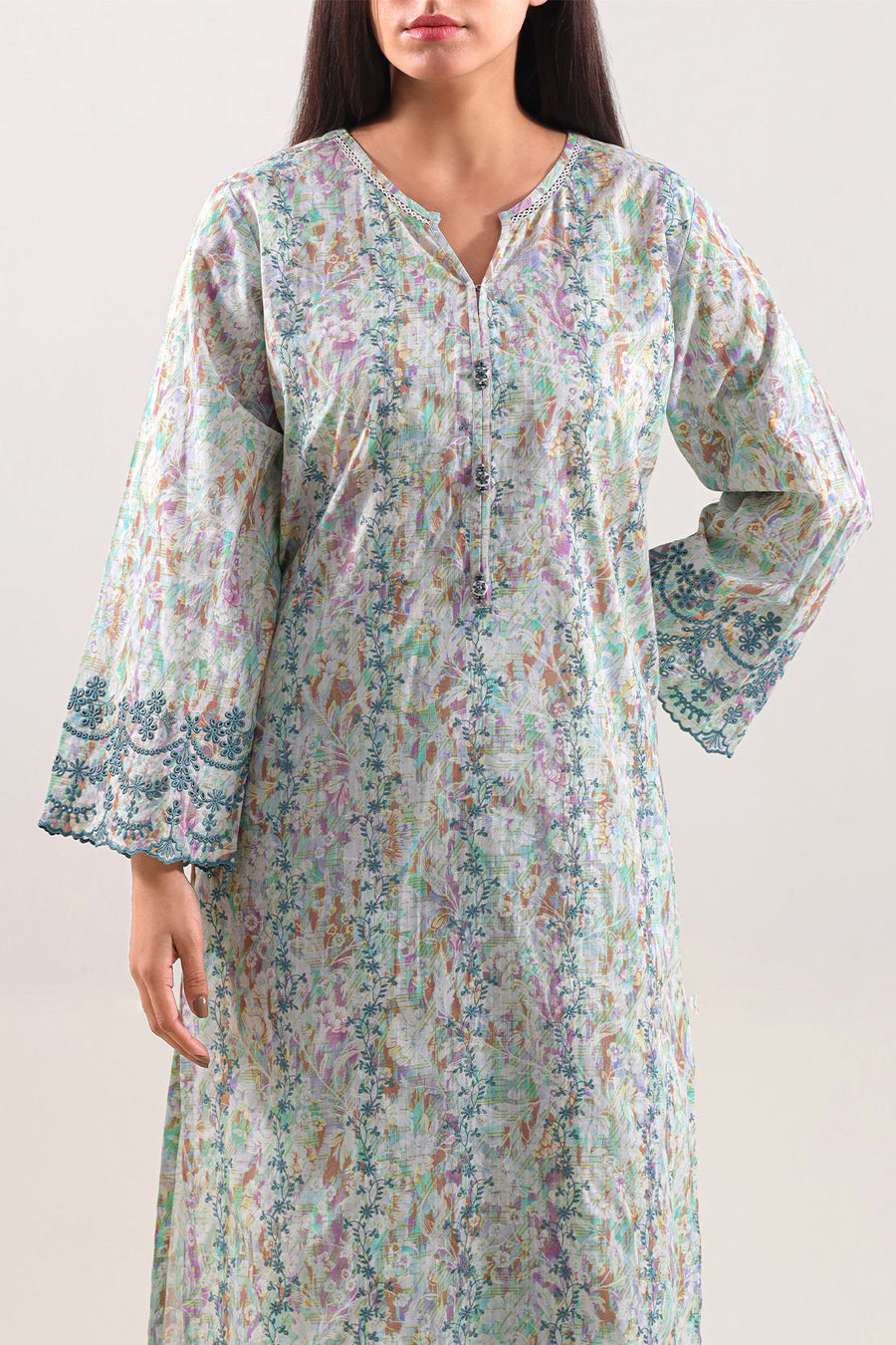 Printed Self Strip Embroidered | Stitched 8808 138808 - Pehnaawaa
