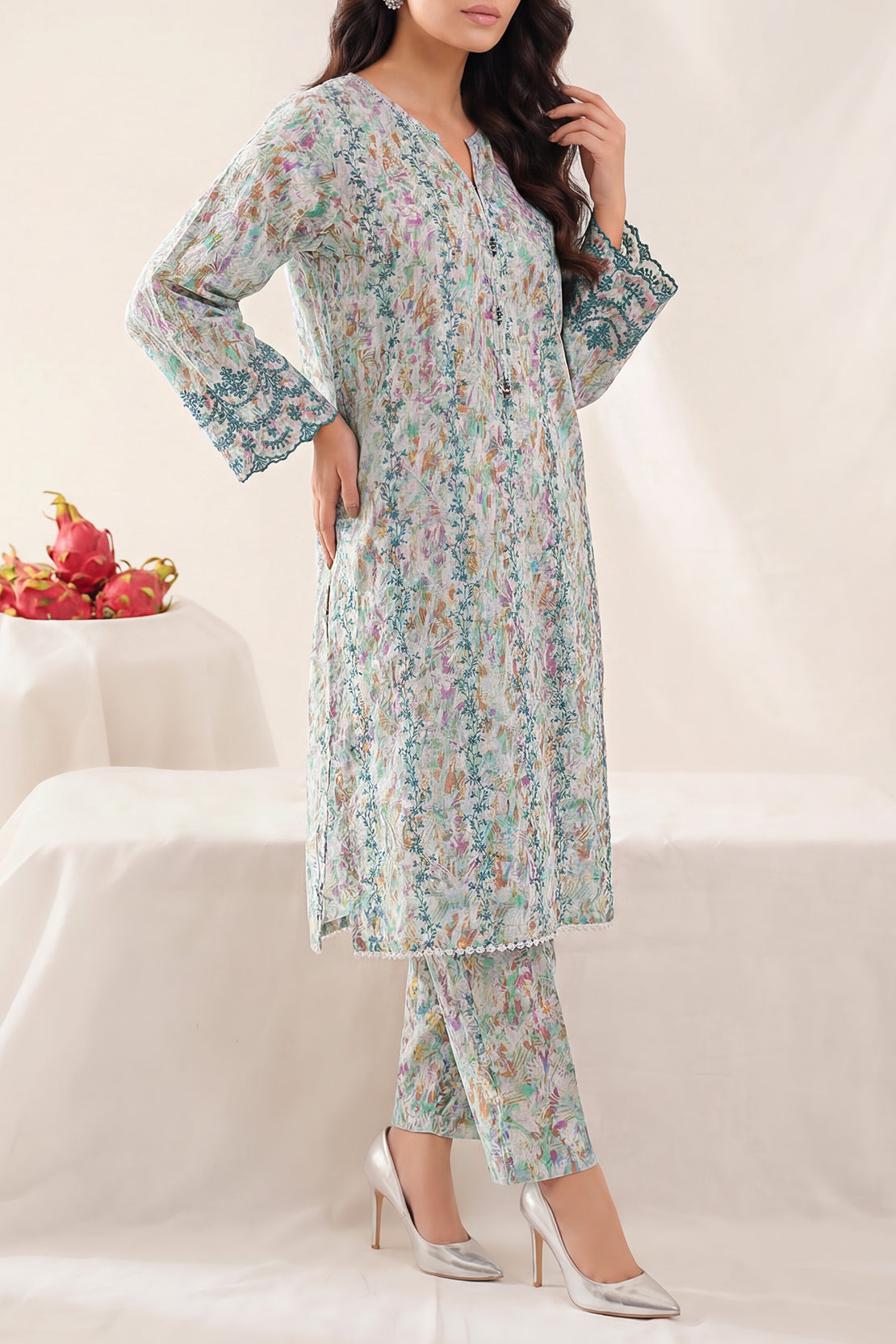 Printed Self Strip Embroidered | Stitched 8808 138808