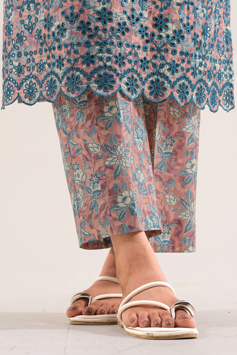Printed Embroidered Self Strip Lawn Stitched 2 Piece (Shirt/Trouser) - Pehnaawaa