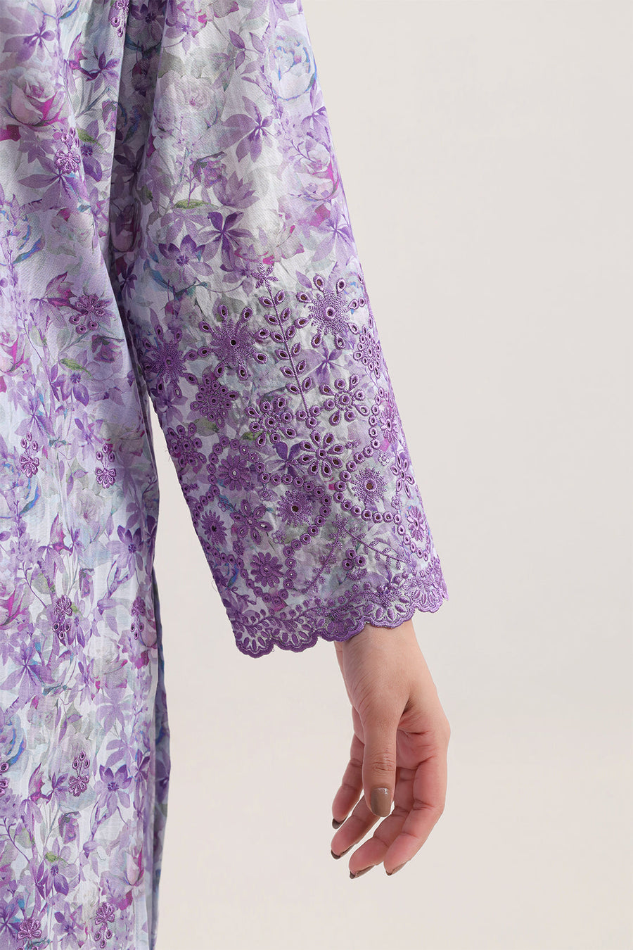 Printed Self Strip Embroidered | Stitched 0227 140227 - Pehnaawaa