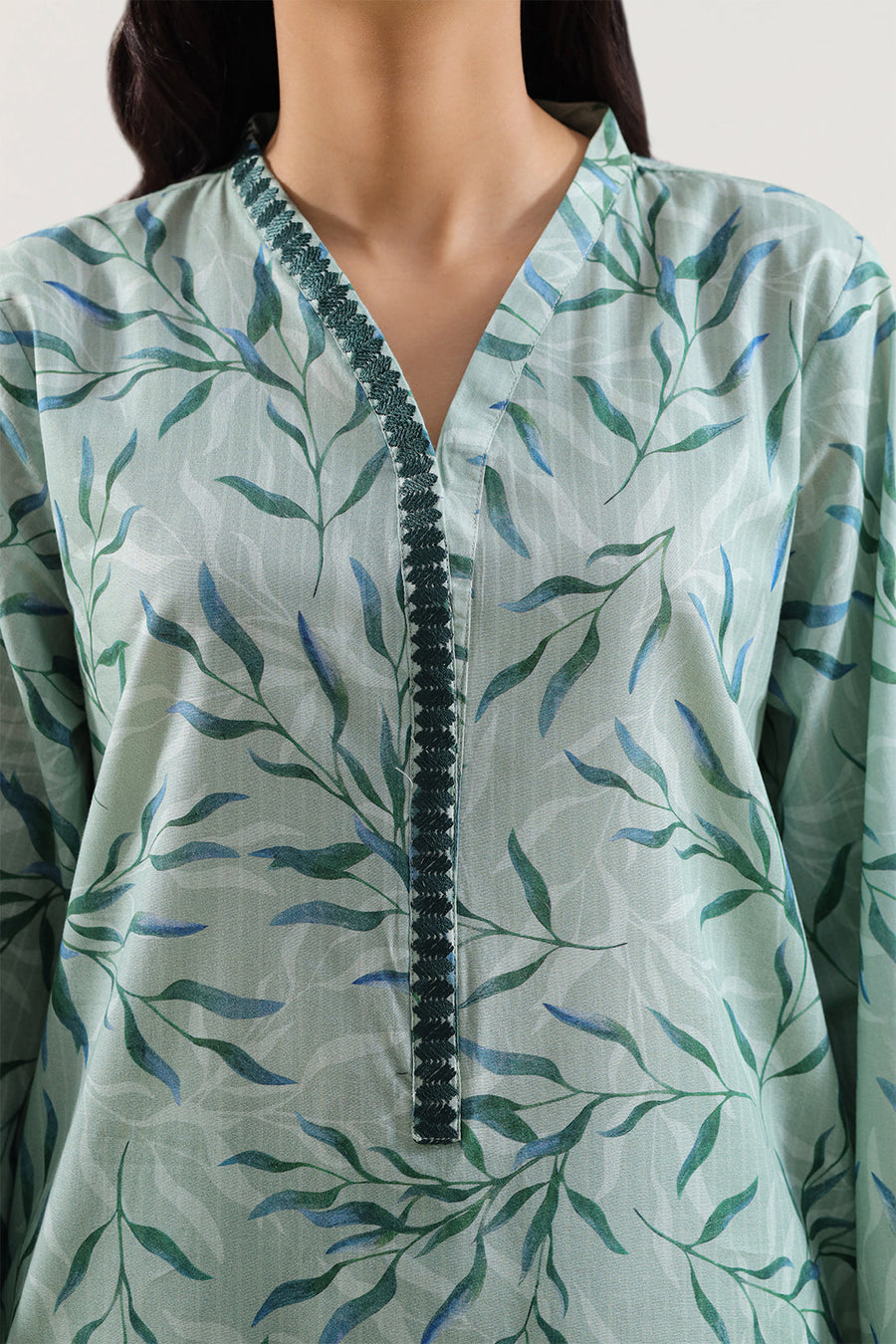 Printed Embroidered Strip Lawn Stitched 2 Piece (Shirt/Trouser)