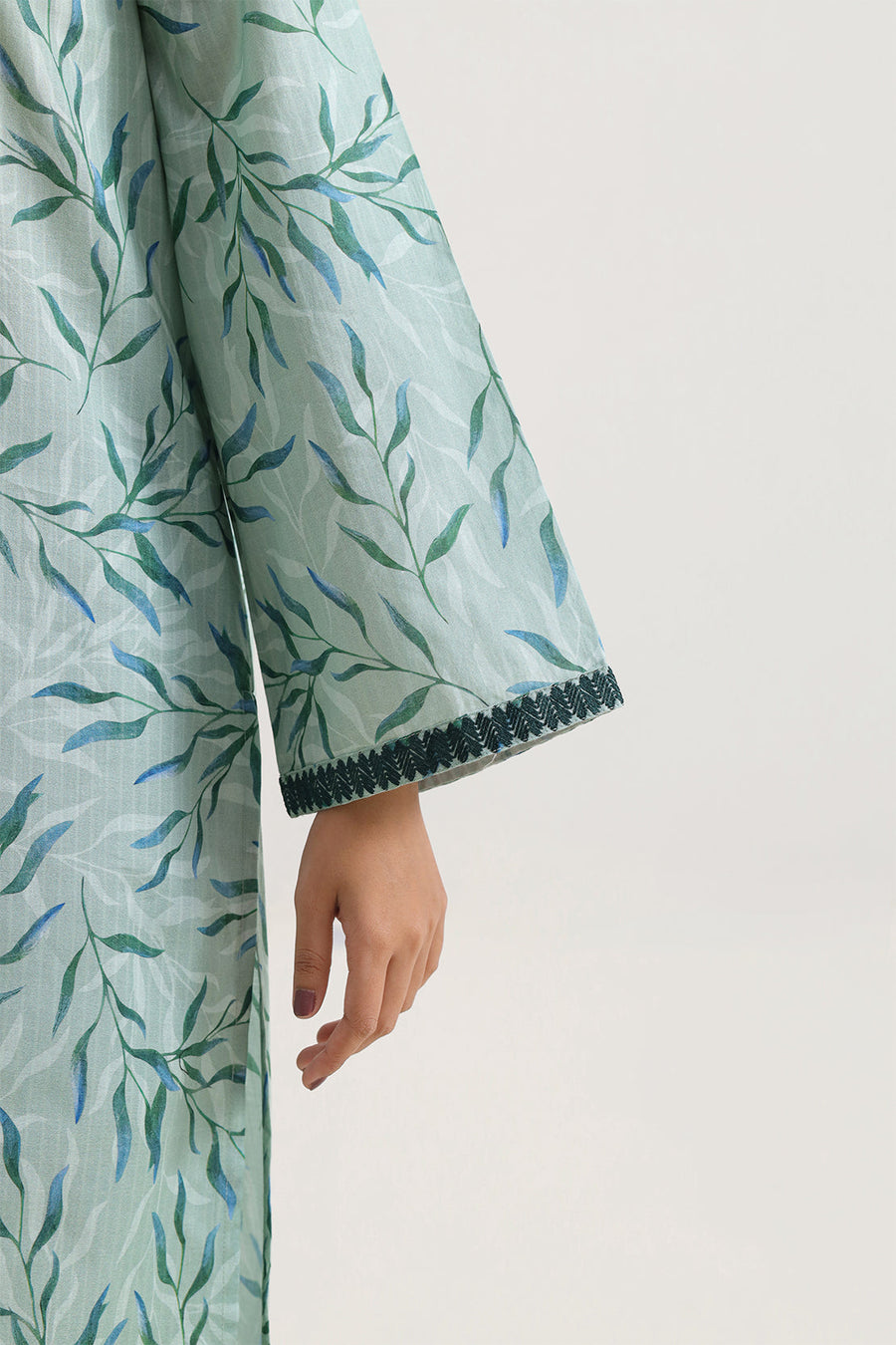 Printed Embroidered Strip Lawn Stitched 2 Piece (Shirt/Trouser)