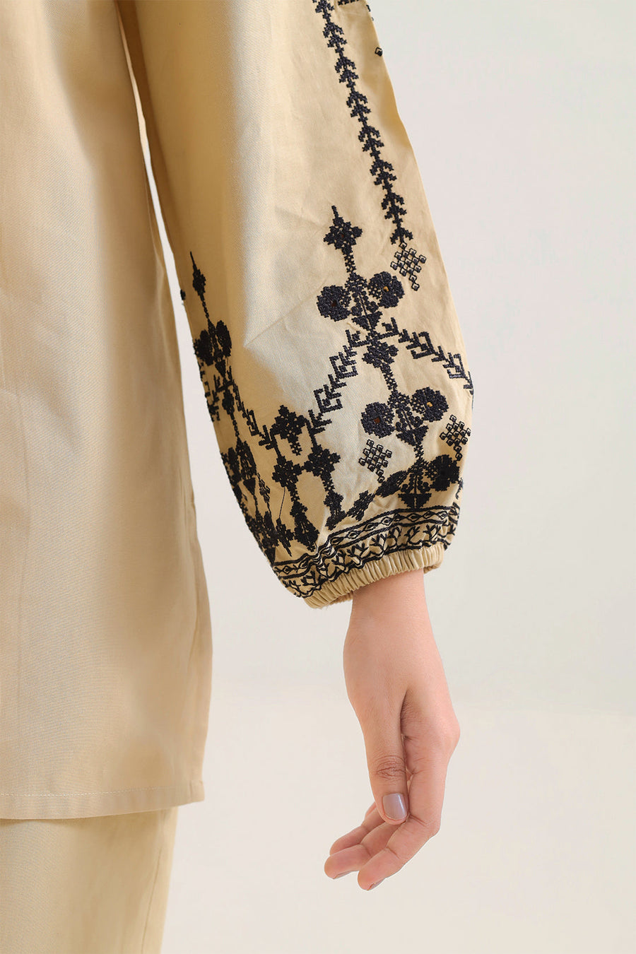 Solid Embroidered Poplin Stitched 2 piece (Shirt/Trouser) - Pehnaawaa