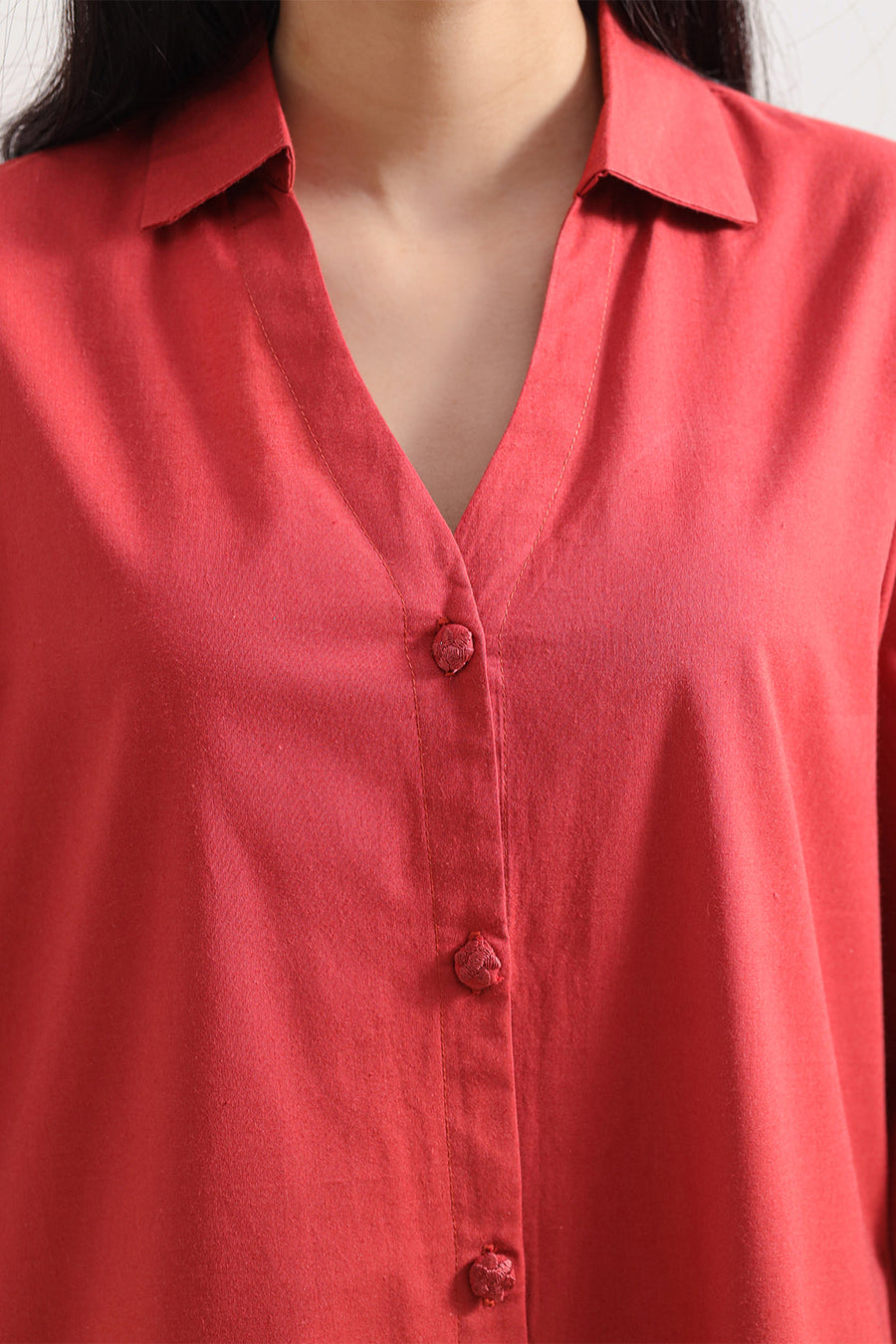 Solid Embroidered Poplin Stitched 2 piece (Shirt/Trouser) - Pehnaawaa