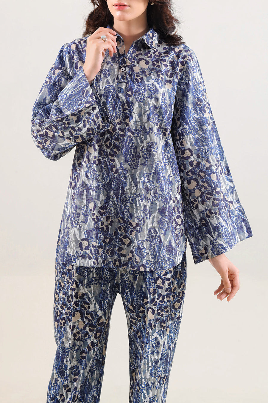 Printed Khaddar Stitched 2 Piece (Shirt/Trouser) - Pehnaawaa