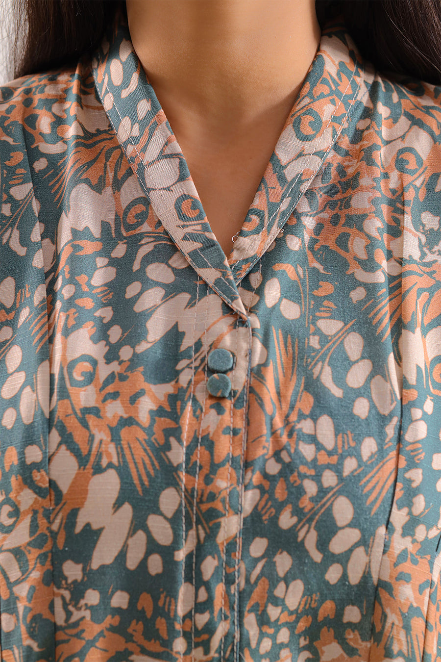 Printed Khaddar Stitched Dress