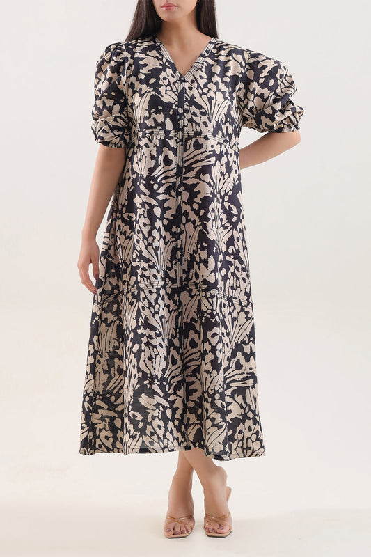 Printed Khaddar Stitched Dress - Pehnaawaa
