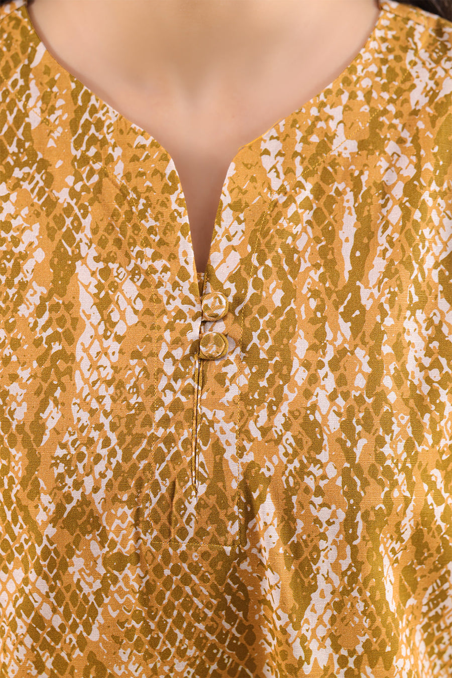 Mustard Khaddar Printed | Stitched - Pehnaawaa