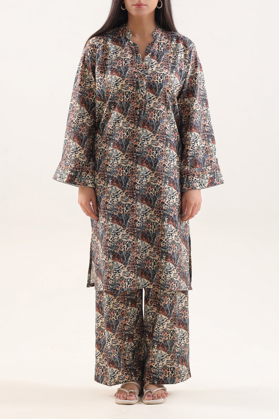 Printed Khaddar Stitched 2 Piece (Shirt/Trouser) - Pehnaawaa
