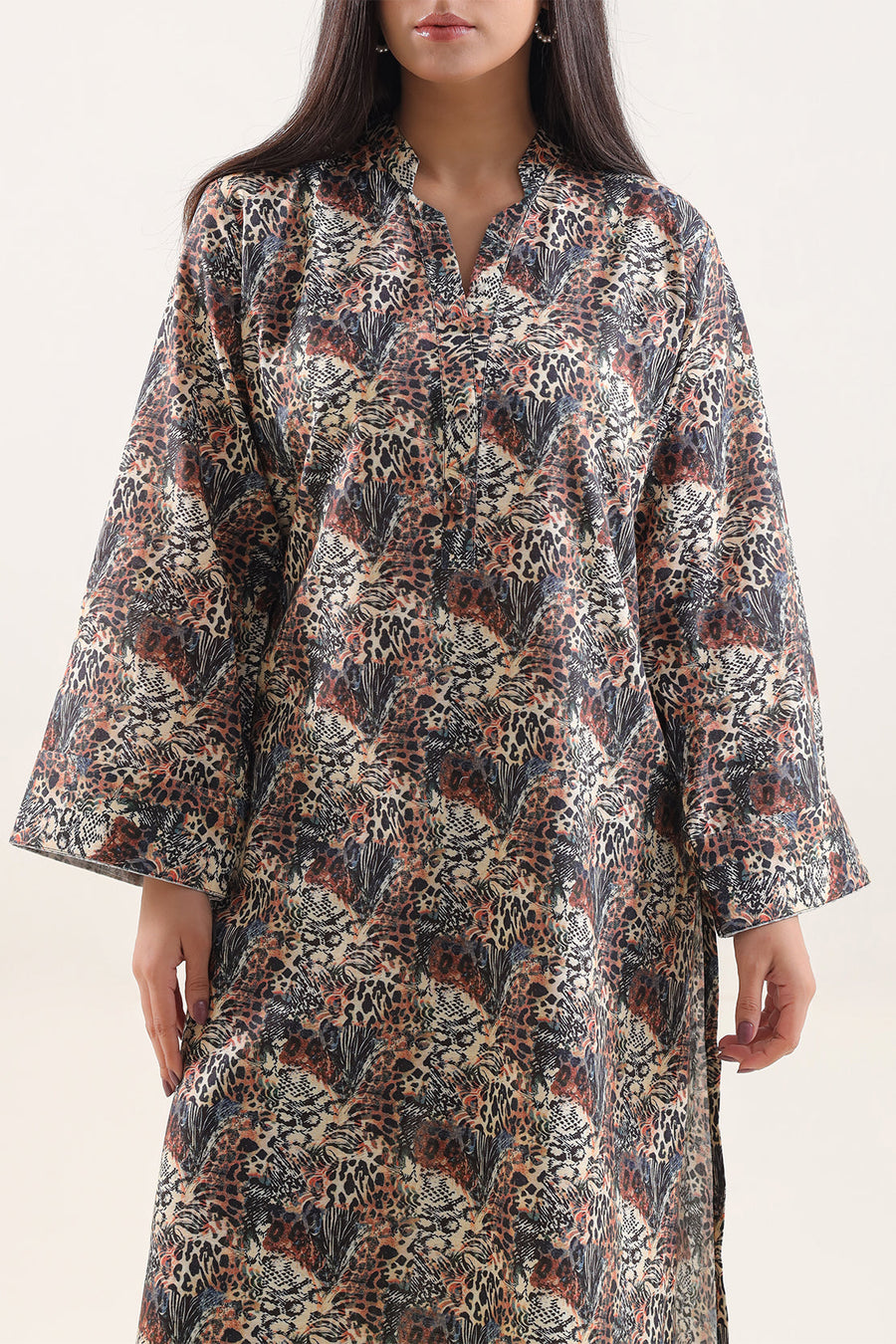 Printed Khaddar Stitched 2 Piece (Shirt/Trouser) - Pehnaawaa