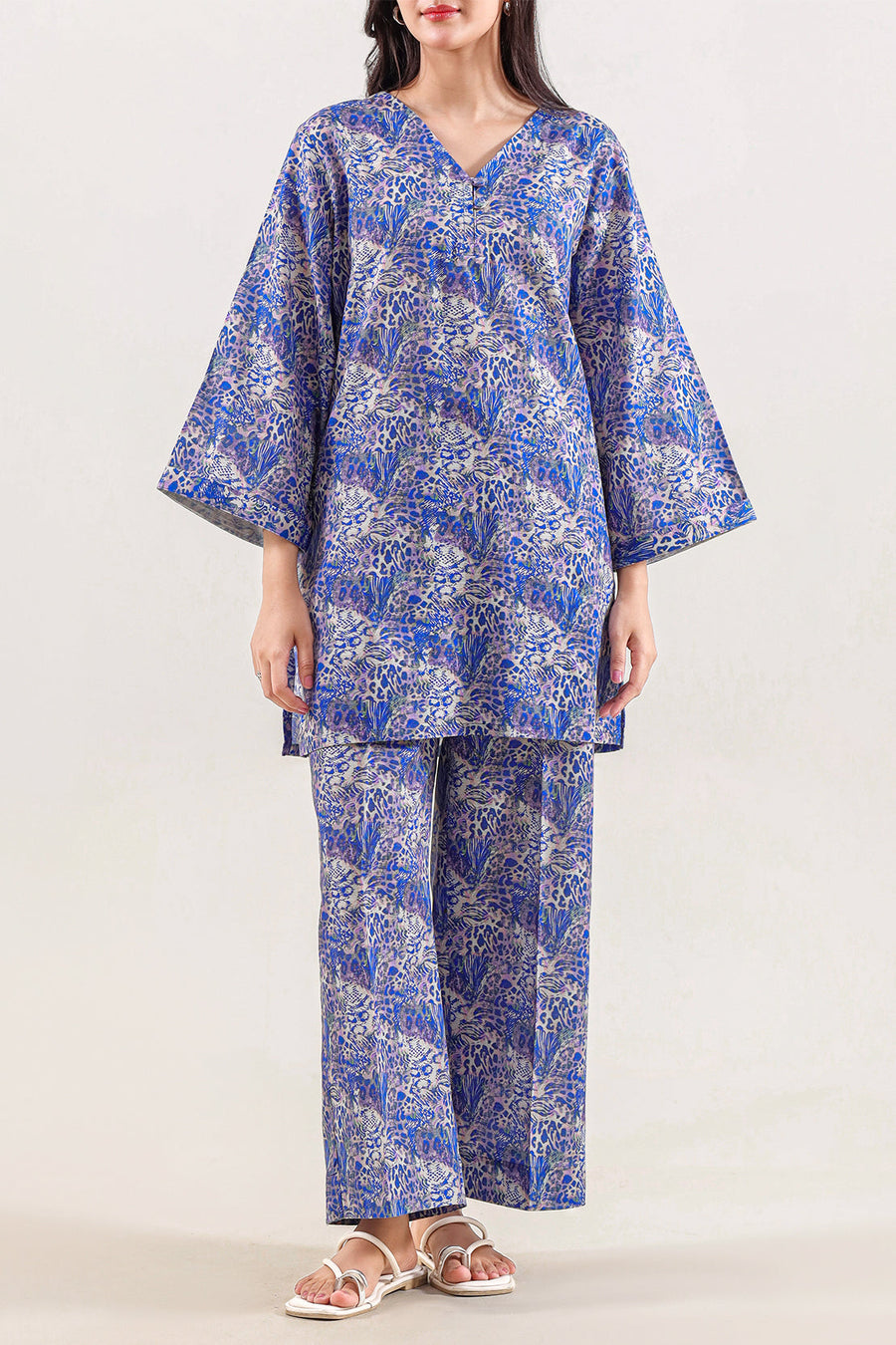Printed Khaddar Stitched 2 Piece (Shirt/Trouser) - Pehnaawaa