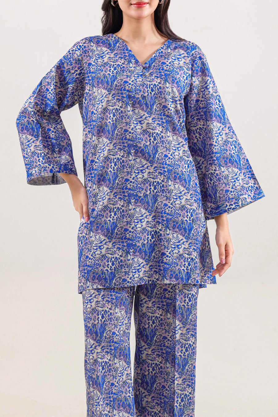 Printed Khaddar Stitched 2 Piece (Shirt/Trouser) - Pehnaawaa
