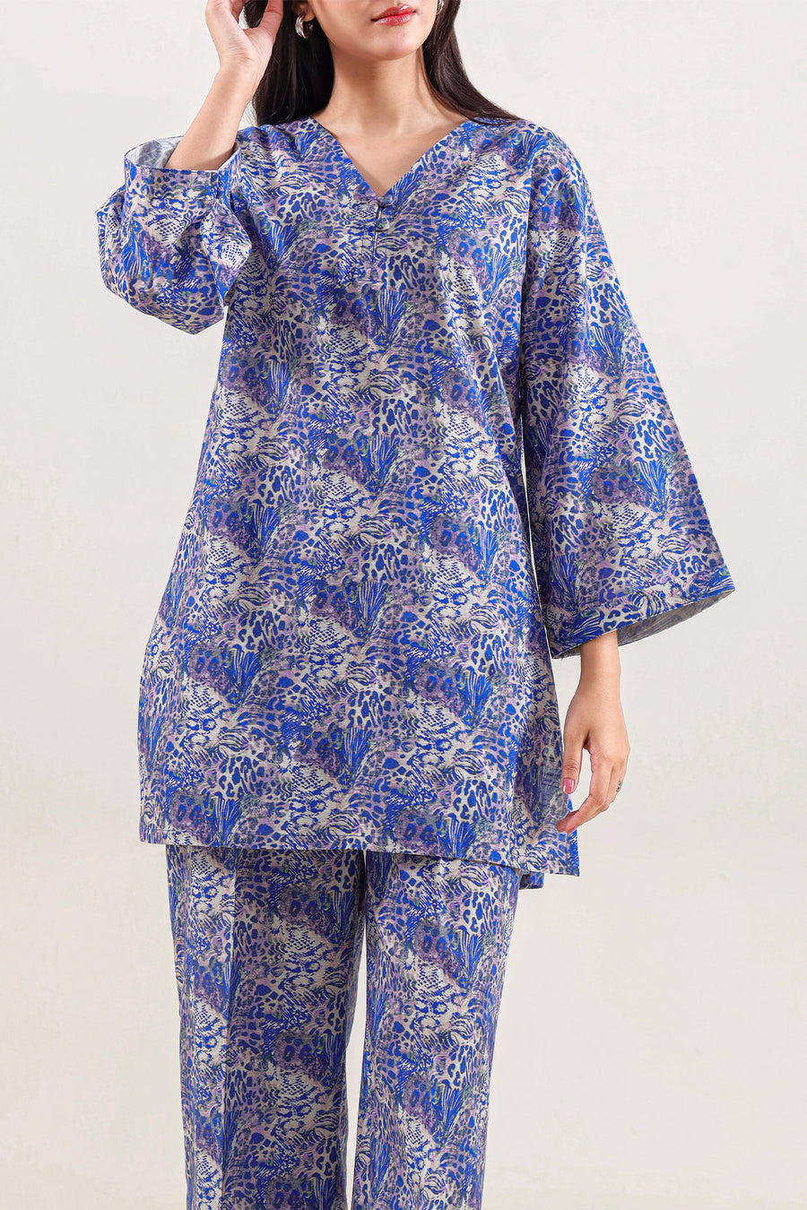 Printed Khaddar Stitched 2 Piece (Shirt/Trouser) - Pehnaawaa