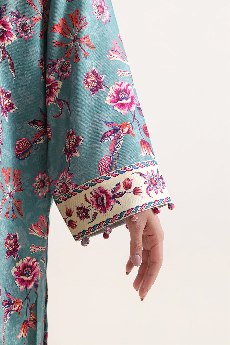 Teal Printed | Stitched - Pehnaawaa