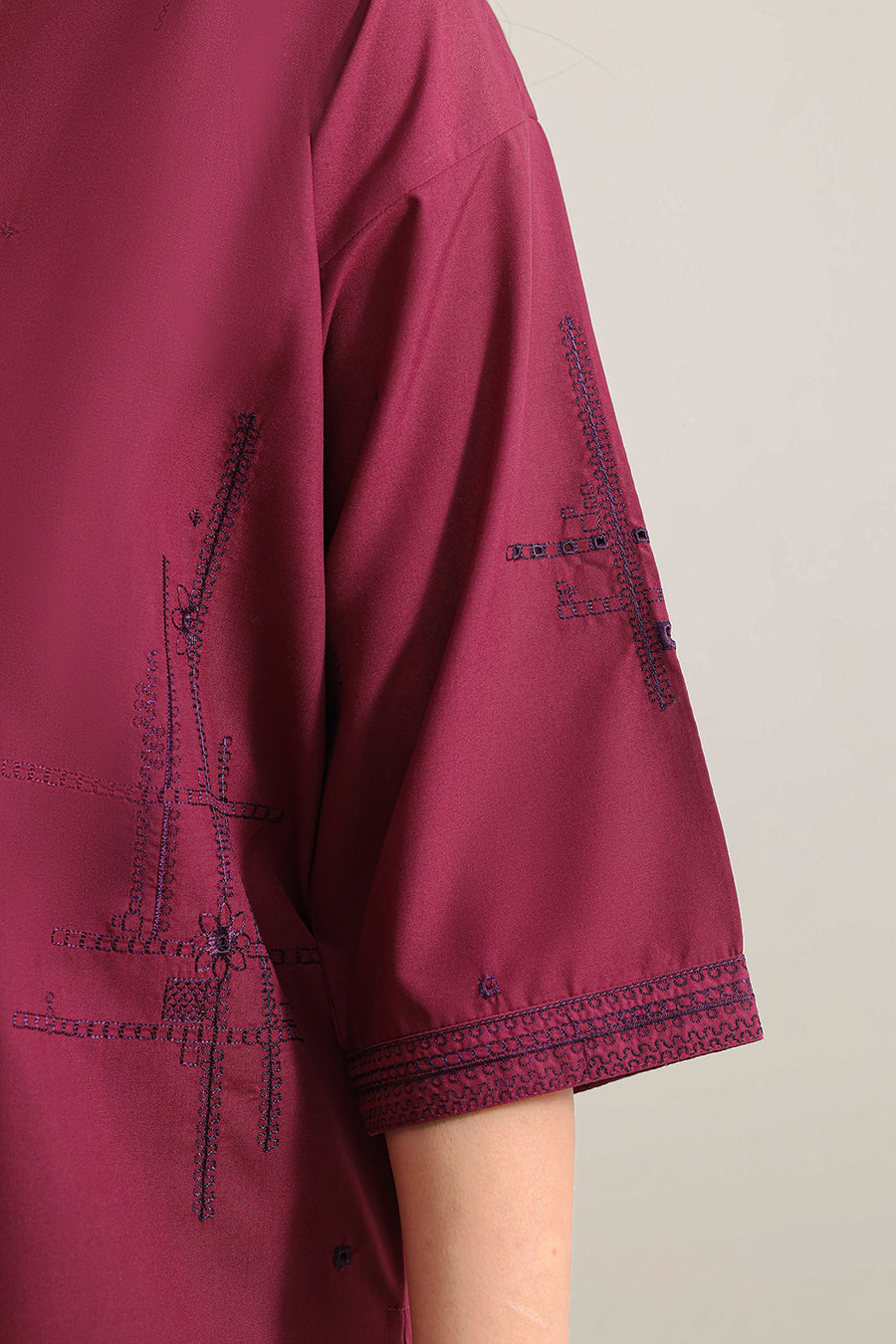 Maroon Polyester Embroidered | 2-Piece - Pehnaawaa