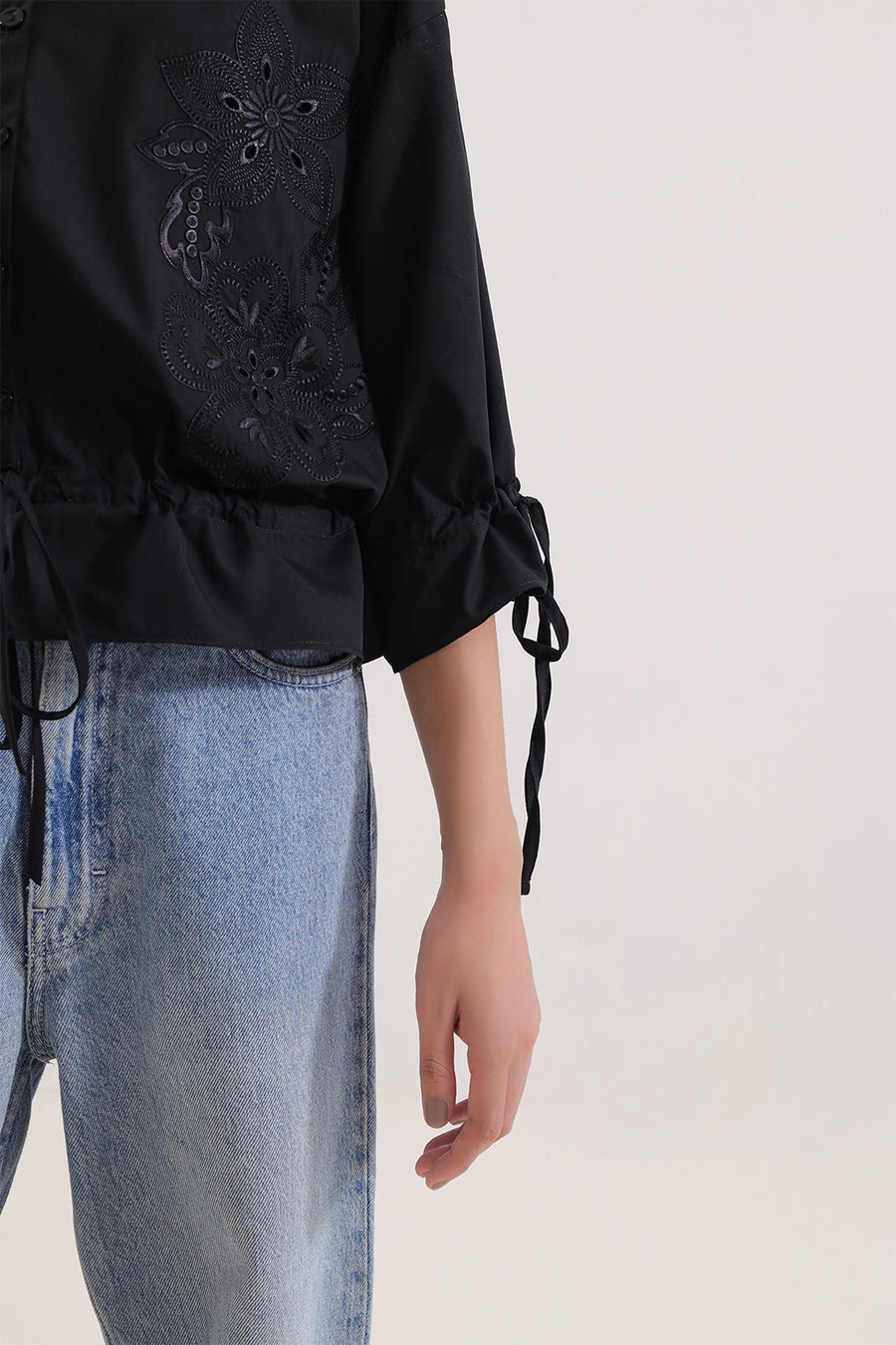 Blended Solid Embroidered Stitched Shirt - Pehnaawaa