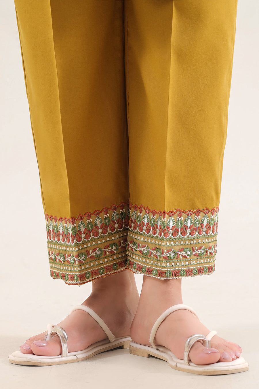 Solid Embroidered Easy Care Fabric Stitched 2 Piece (Shirt/Trouser)