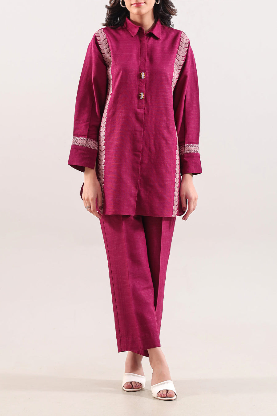 Printed Khaddar Stitched 2 Piece (Shirt/Trouser) - Pehnaawaa