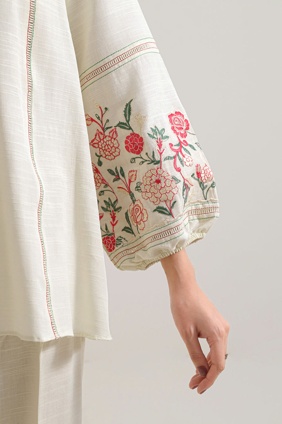 Solid Embroidered Khaddar Stitched 2 Piece (Shirt/Trouser) - Pehnaawaa