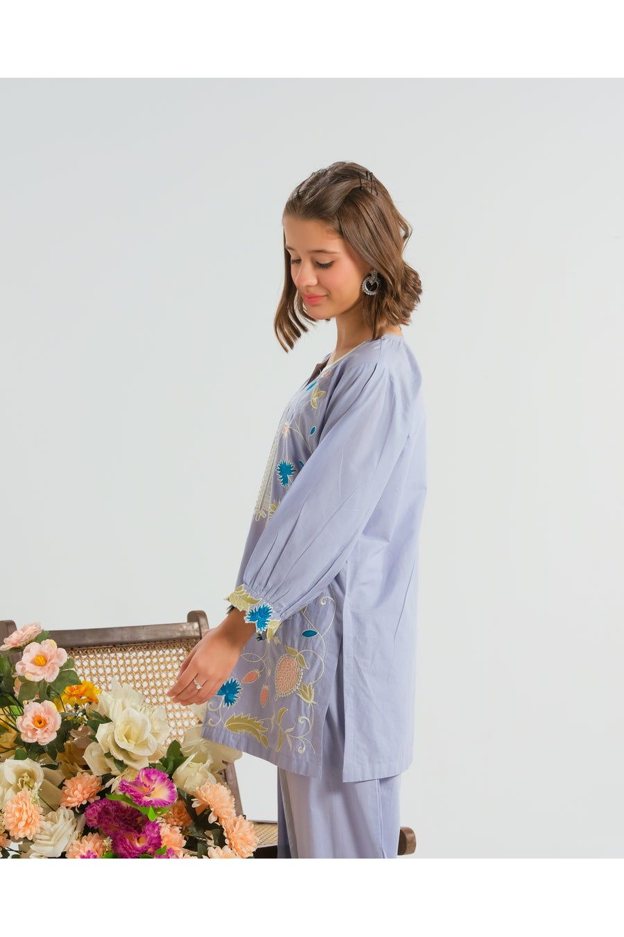 Premium Cambric Embroidered White - Pehnaawaa