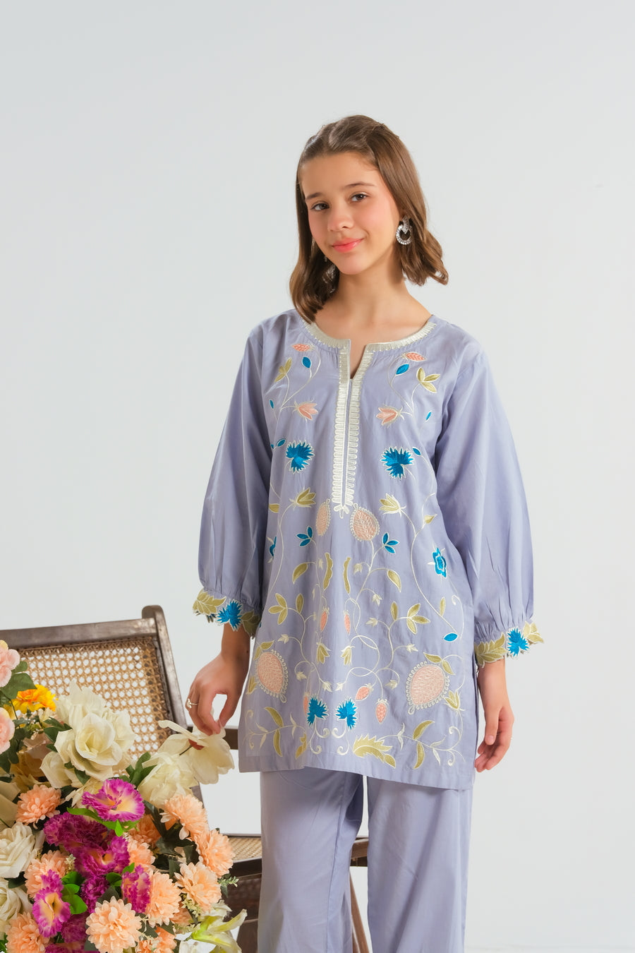 Premium Cambric Embroidered White - Pehnaawaa
