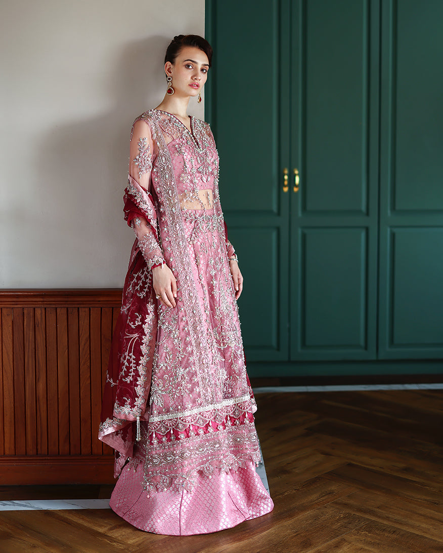 Embroidered Pink Formal Dress