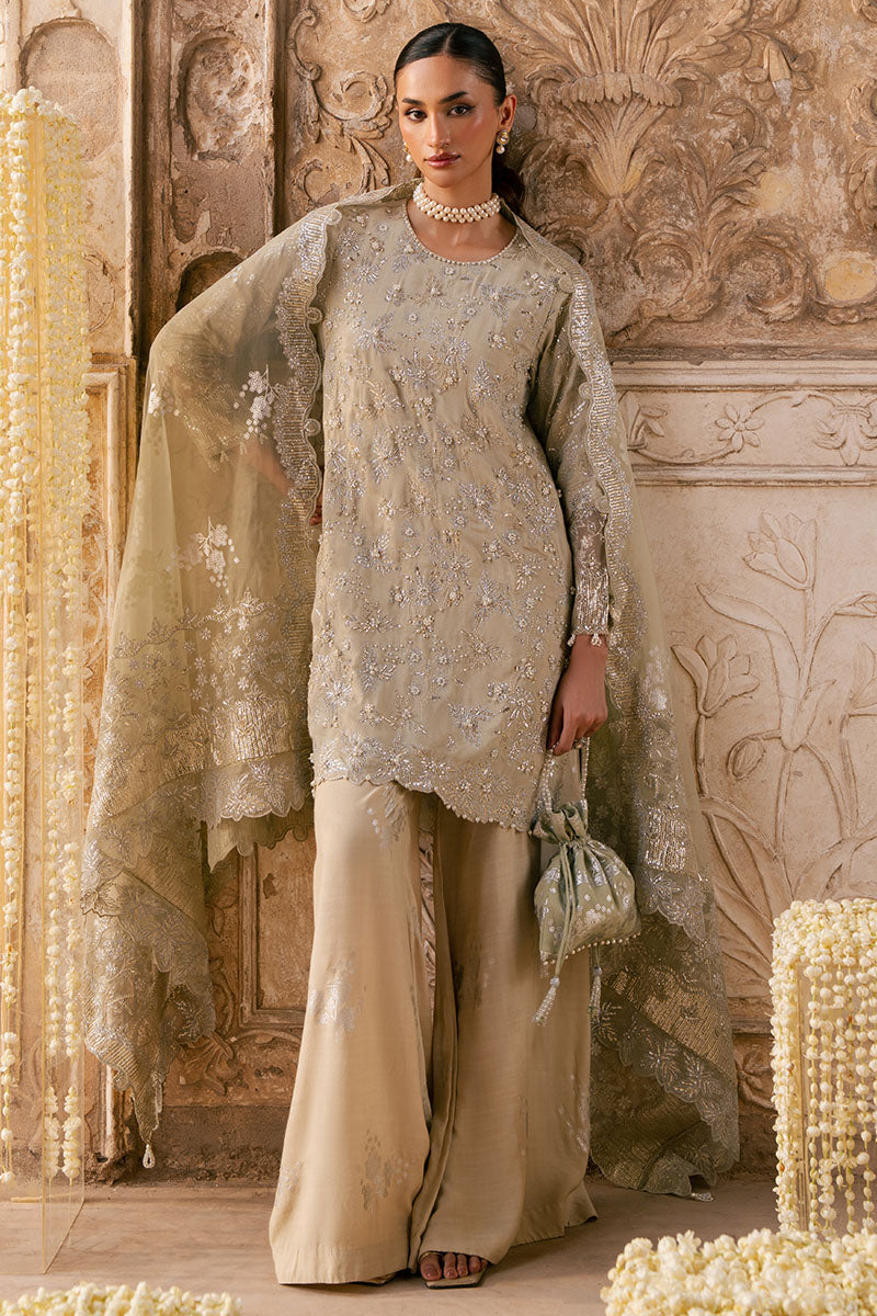 SILVER MIST-3PC SILK EMBROIDERED PRET - Pehnaawaa