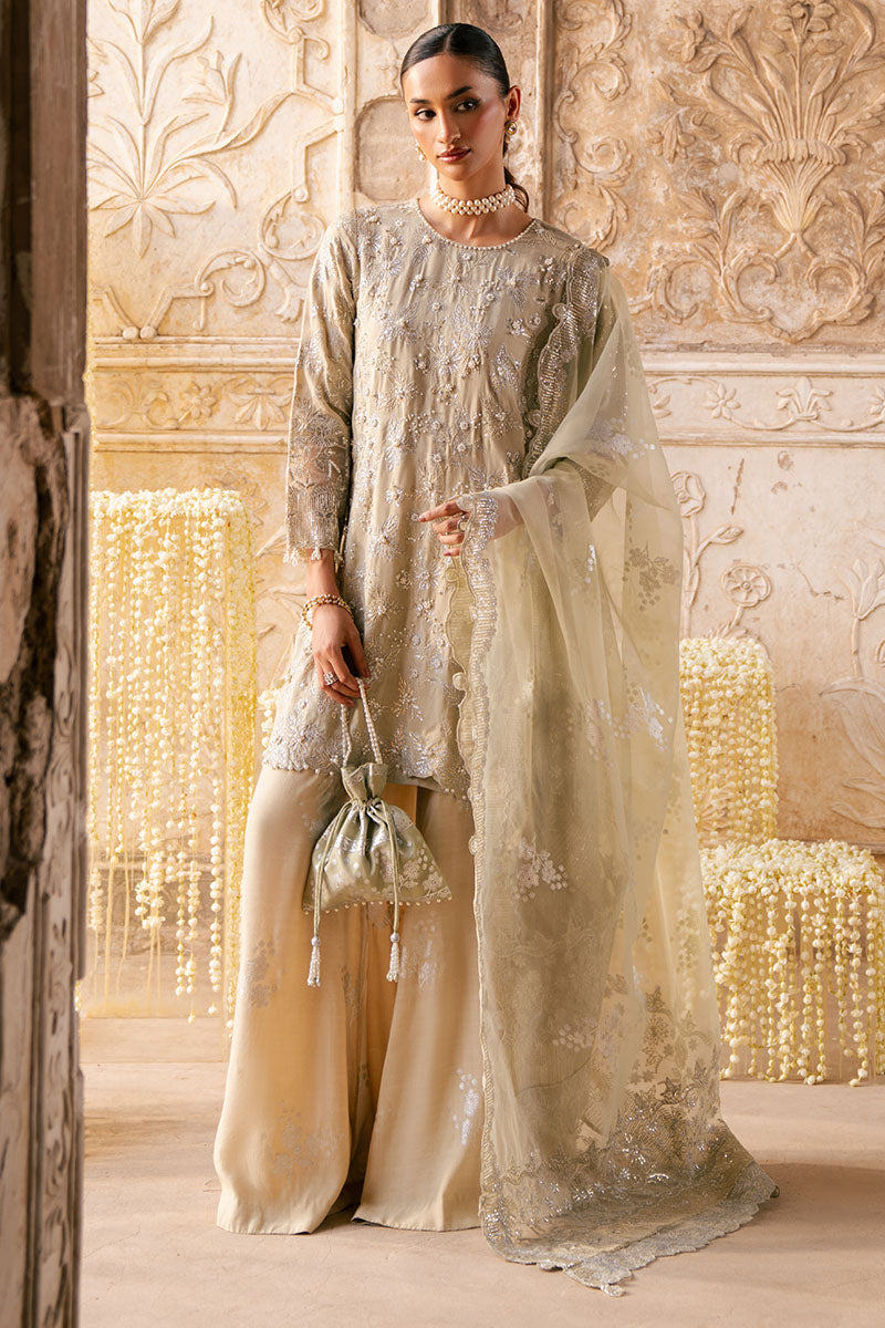 SILVER MIST-3PC SILK EMBROIDERED PRET - Pehnaawaa