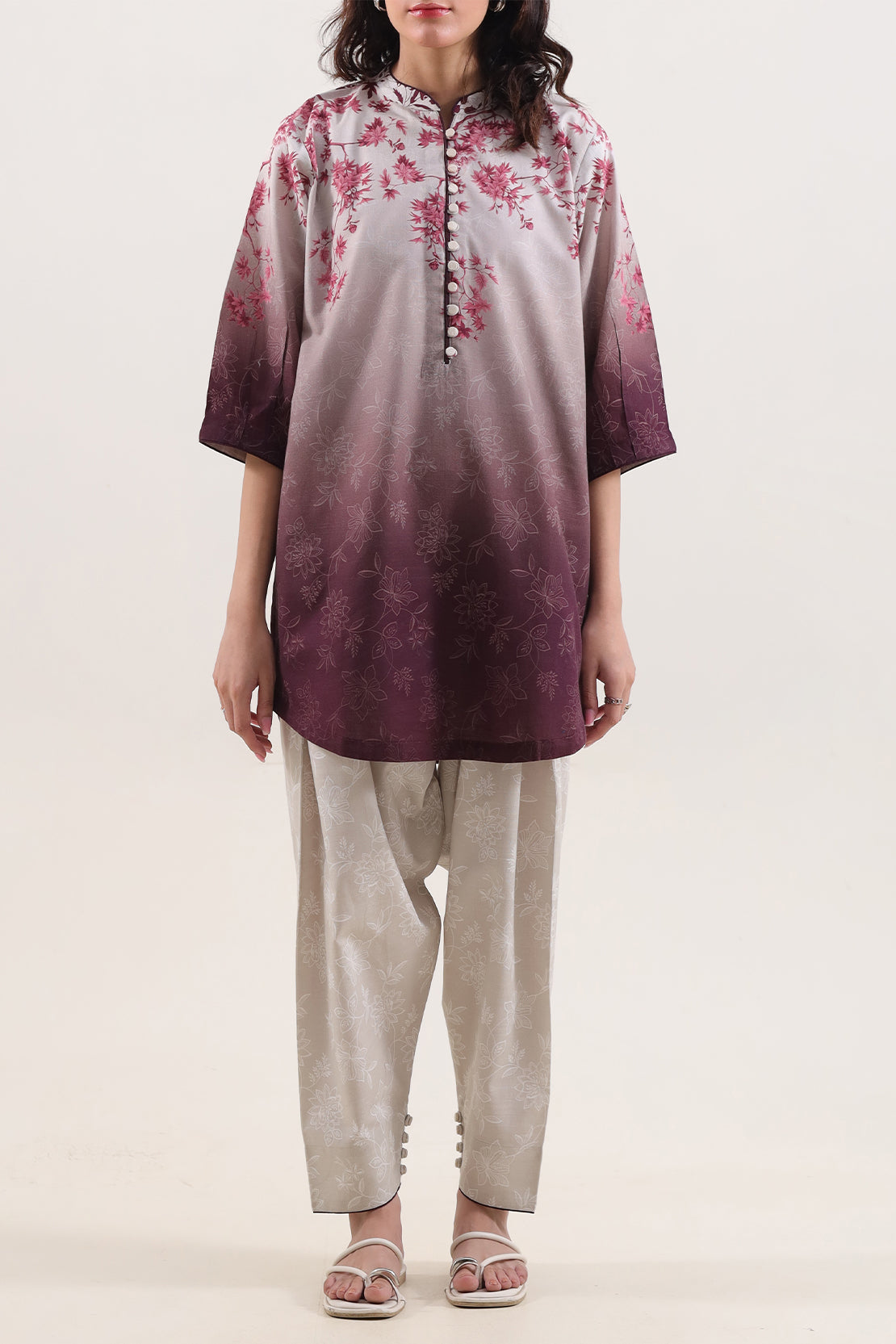 Printed Khaddar Stitched Shirt