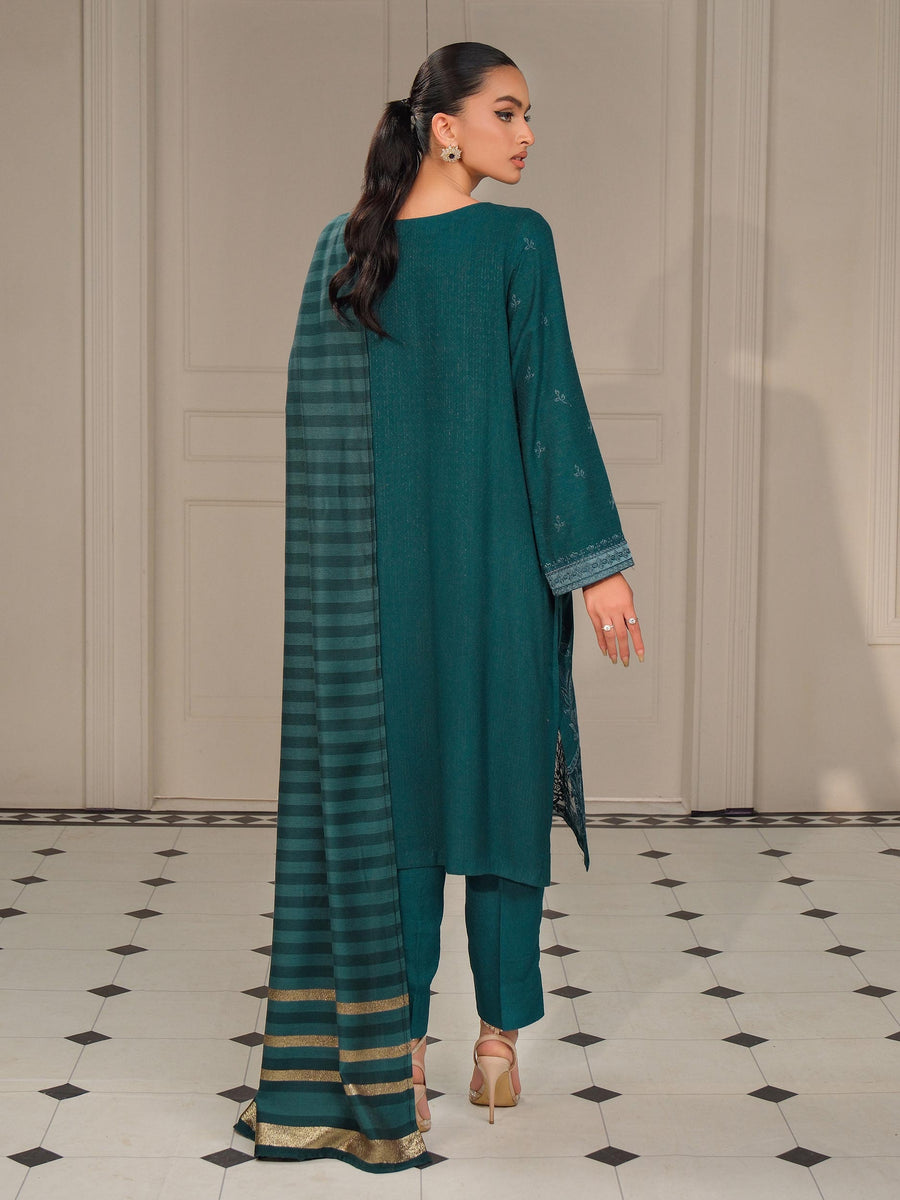 Emerald Karandi 3-Piece Suit | Zardosi Embroidered