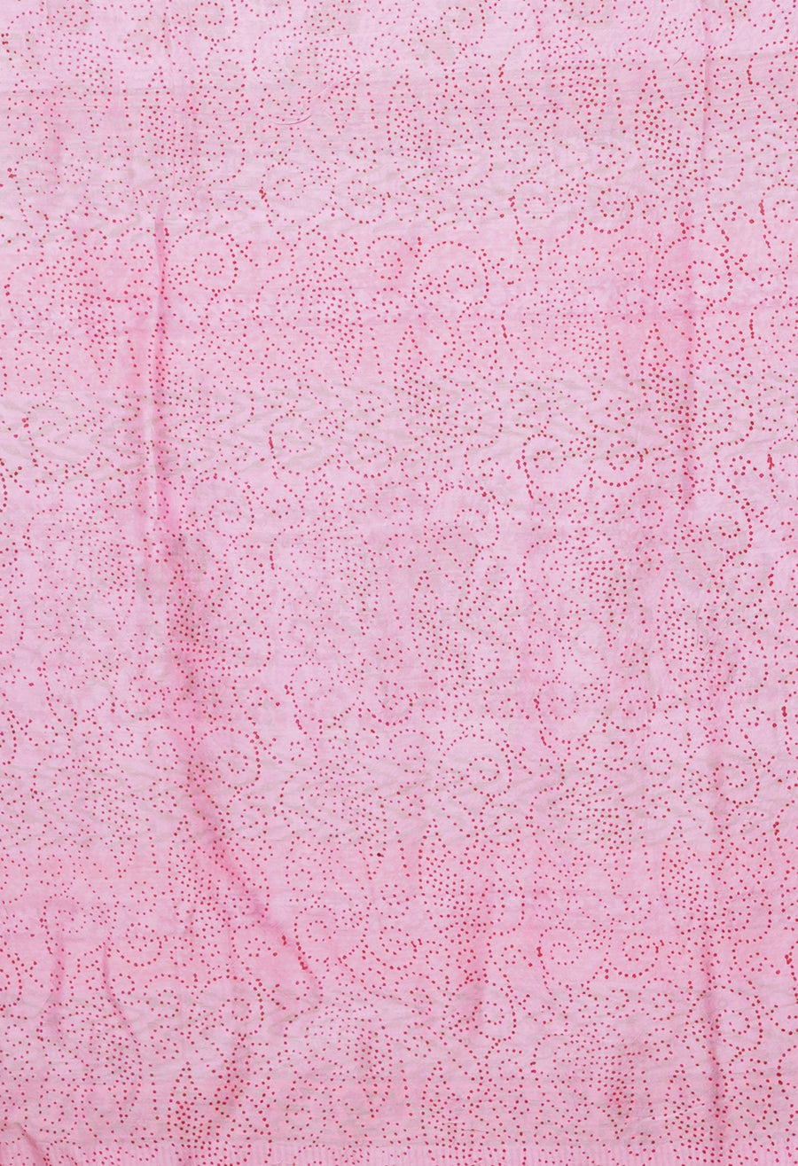 Pink Pure Hand Block Printed Chanderi Sico Saree-UNM79373 - Pehnaawaa