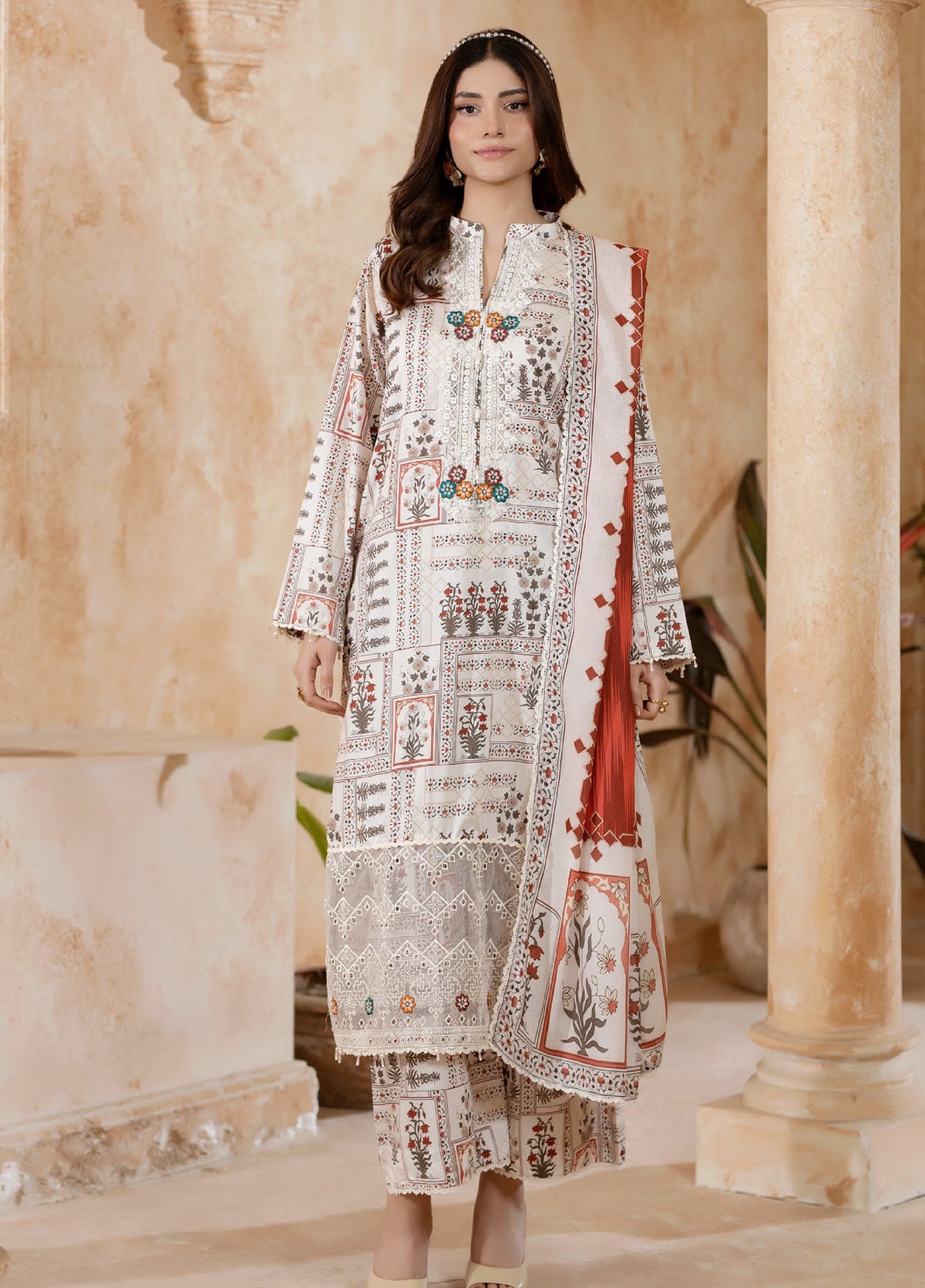 Printed Lawn Three-Piece Set | 3-Piece Floral Embroidery COLLECTION