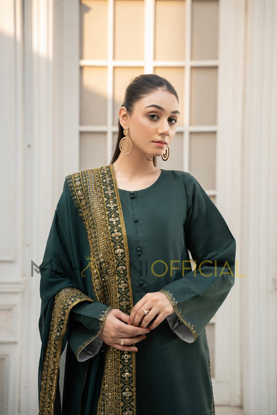 Green Mystique 3 piece Embroidered Luxury Pret For Women