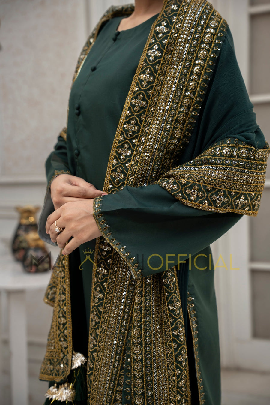 Green Mystique 3 piece Embroidered Luxury Pret For Women