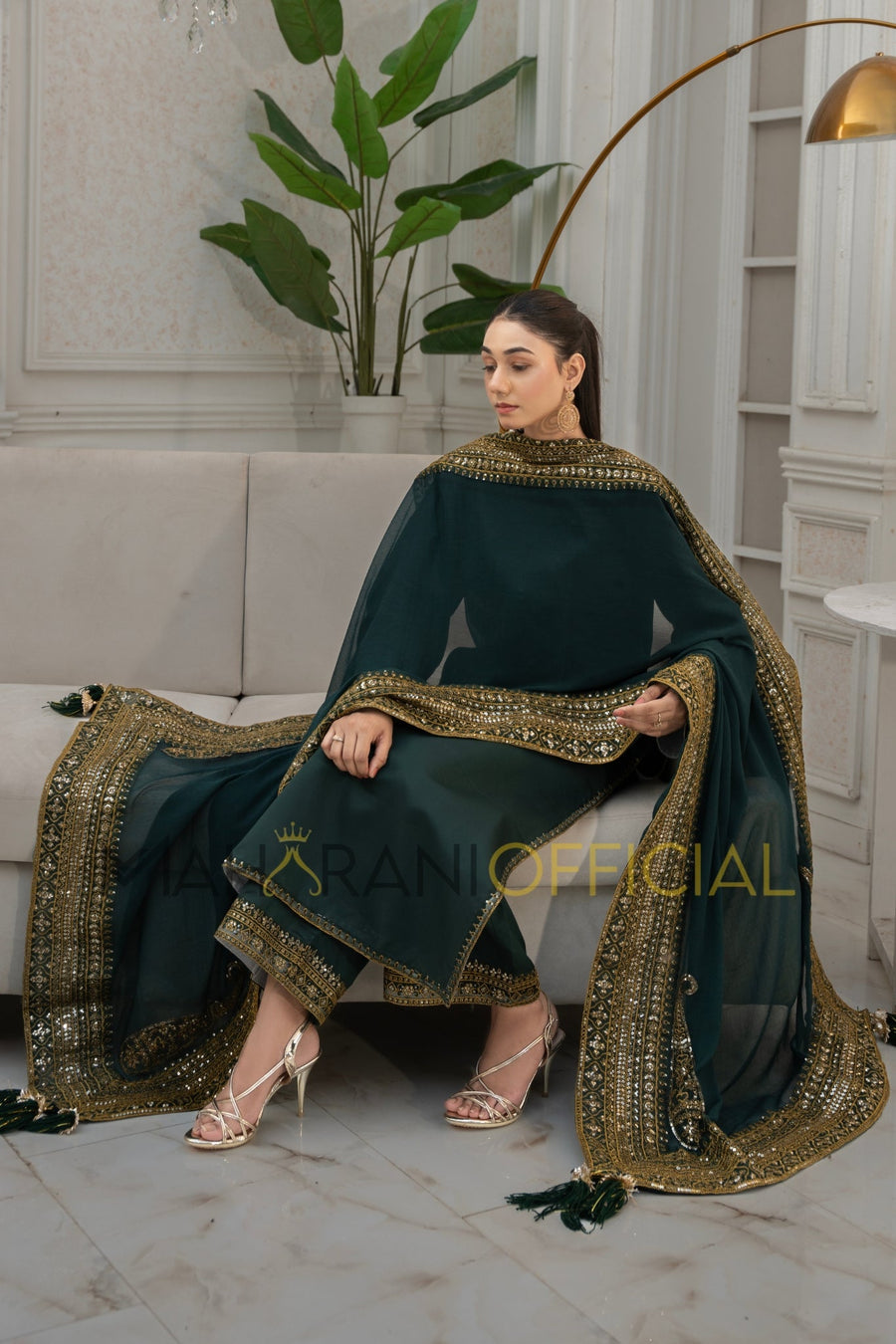 Green Mystique 3 piece Embroidered Luxury Pret For Women