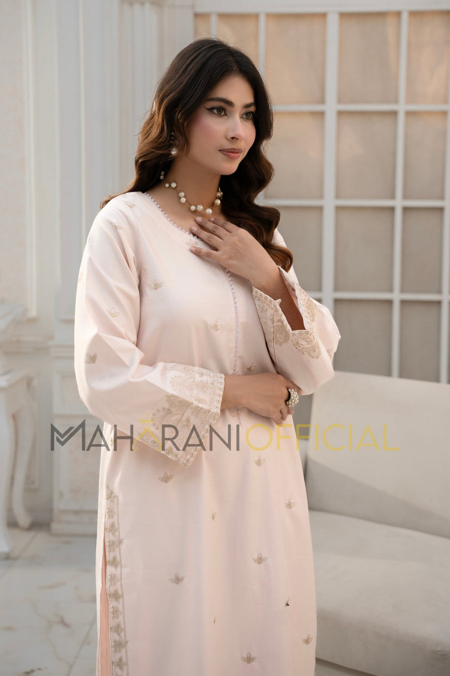 Pink Amber 2 piece Embroidered Stitched suit