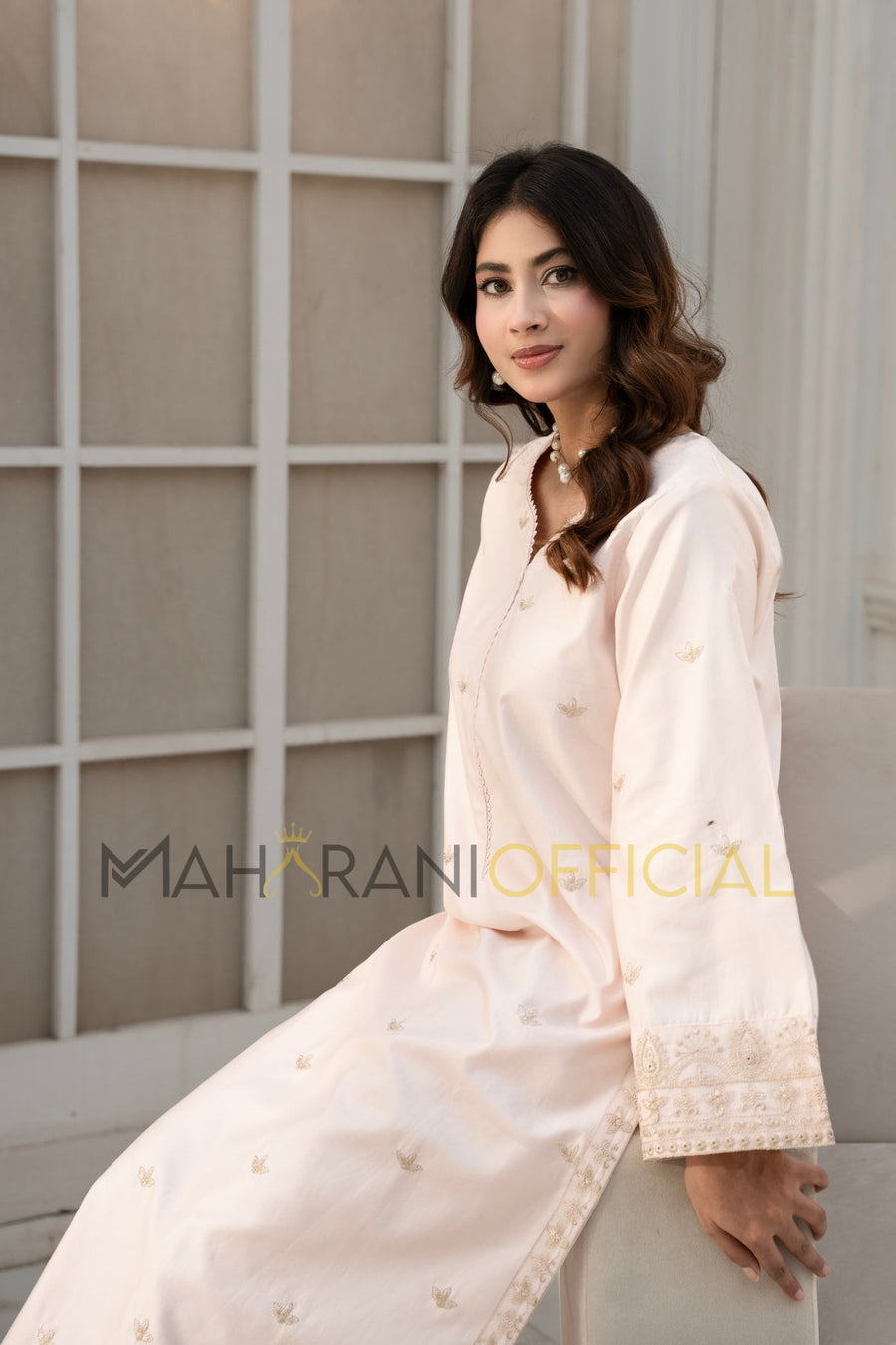 Pink Amber 2 piece Embroidered Stitched suit