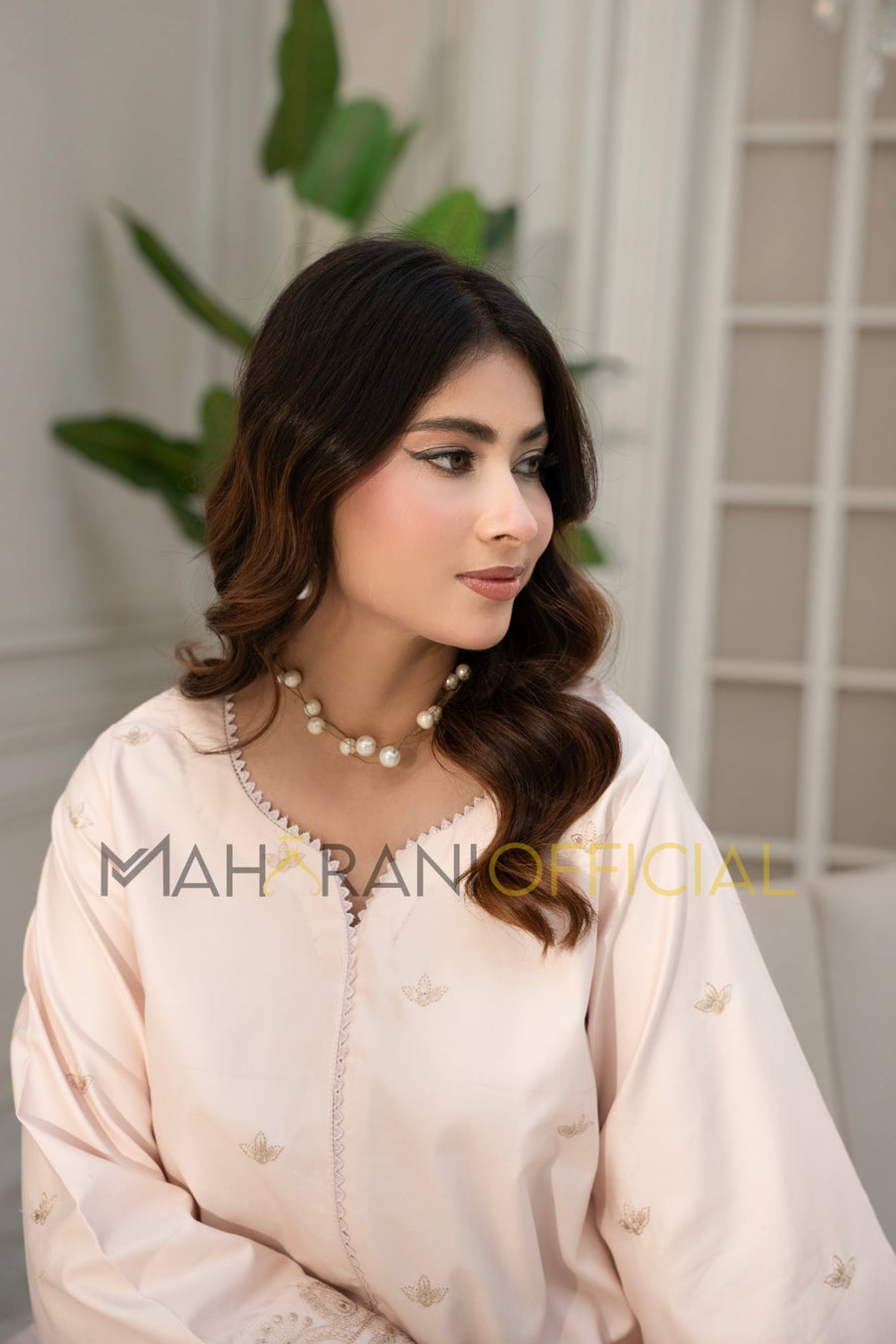 Pink Amber 2 piece Embroidered Stitched suit