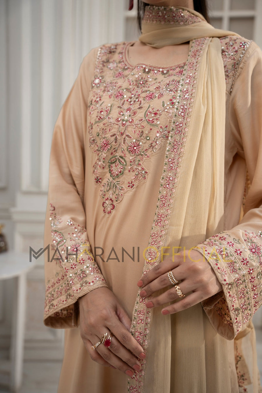 Skin bloom 3 piece Embroidered Stitched suit