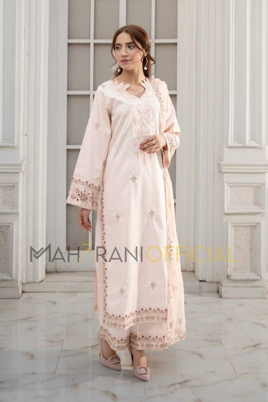 Pink Azure Petal  3 piece Embroidered Luxury Pret For Women
