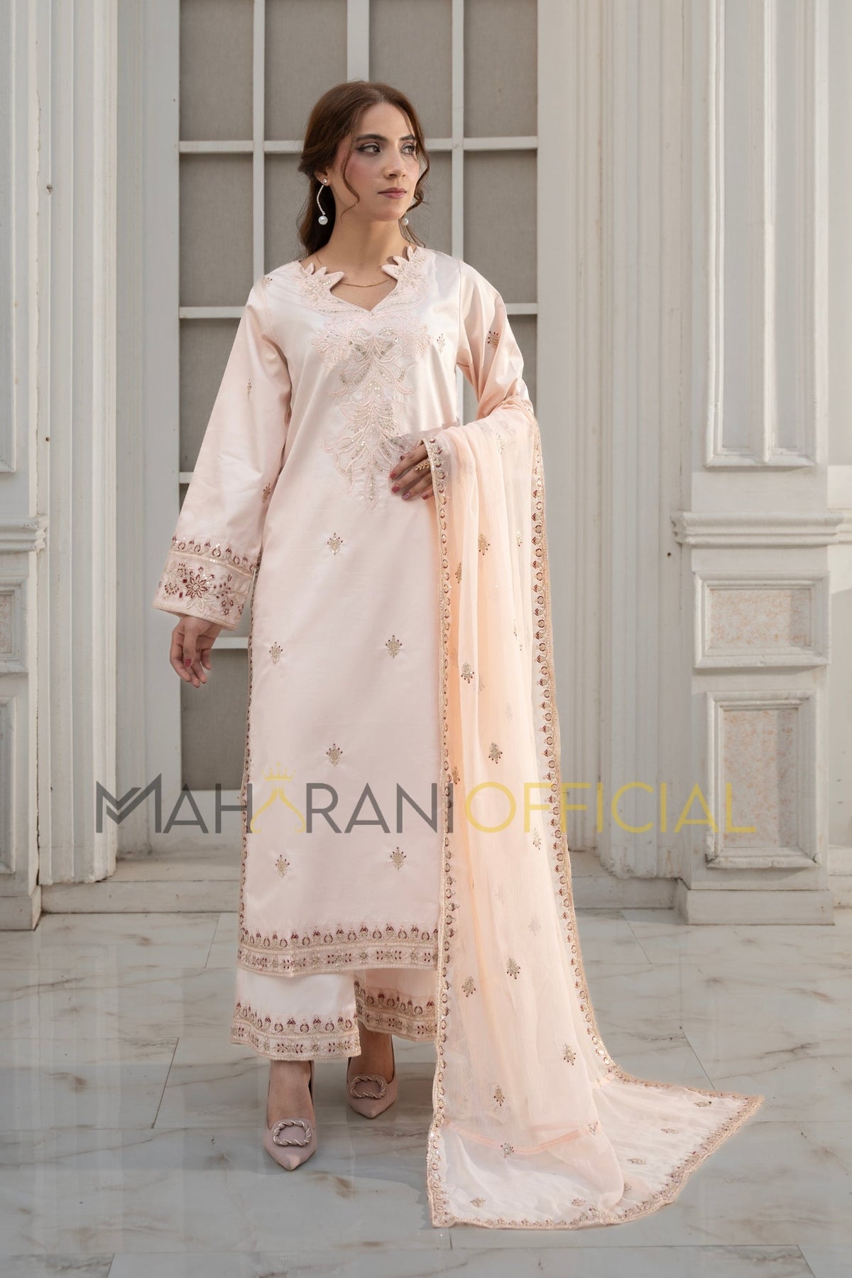 Pink Azure Petal  3 piece Embroidered Luxury Pret For Women